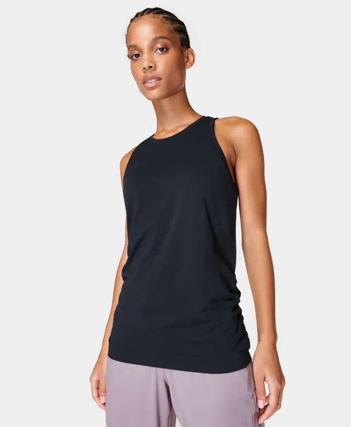 Vest Tops Sweaty Betty Women Dynamic Seamless Yoga Vest Black