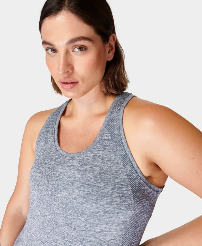 Vest Tops Women Sweaty Betty Athlete Seamless Gym Vest Endless Blue