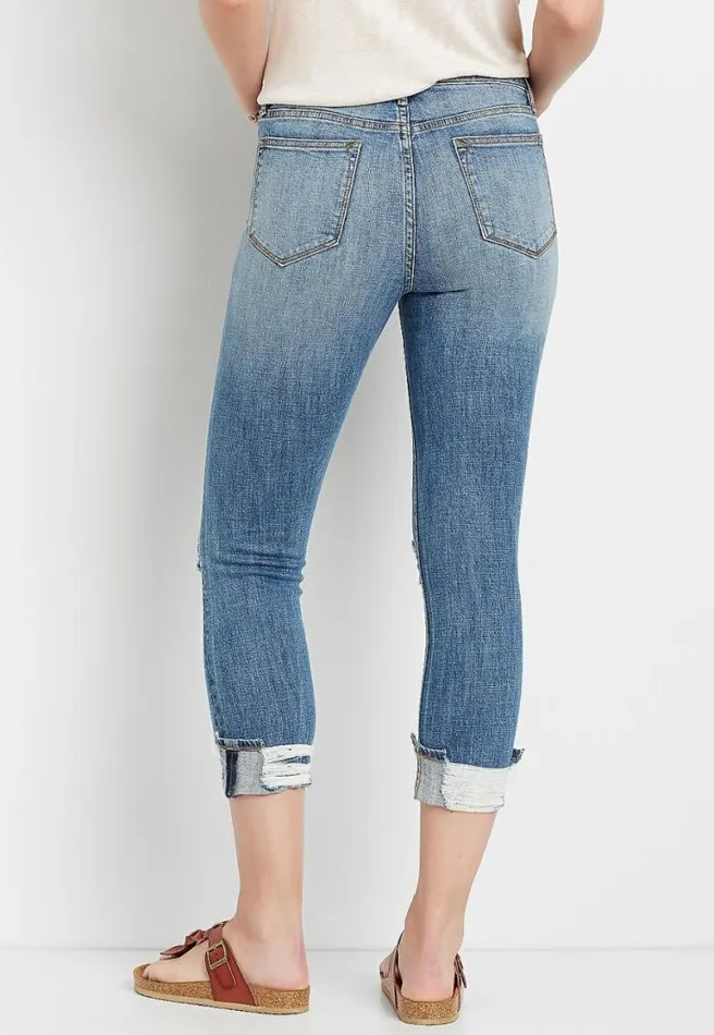 Vigoss High Rise Medium Ripped Cropped Jean Women Maurices Bottoms