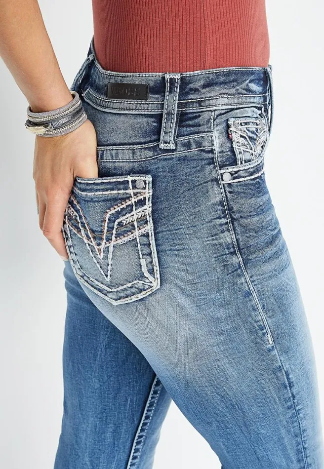 Vigoss Slim Boot High Rise Rose Gold Stitch Jean Women Maurices Jeans