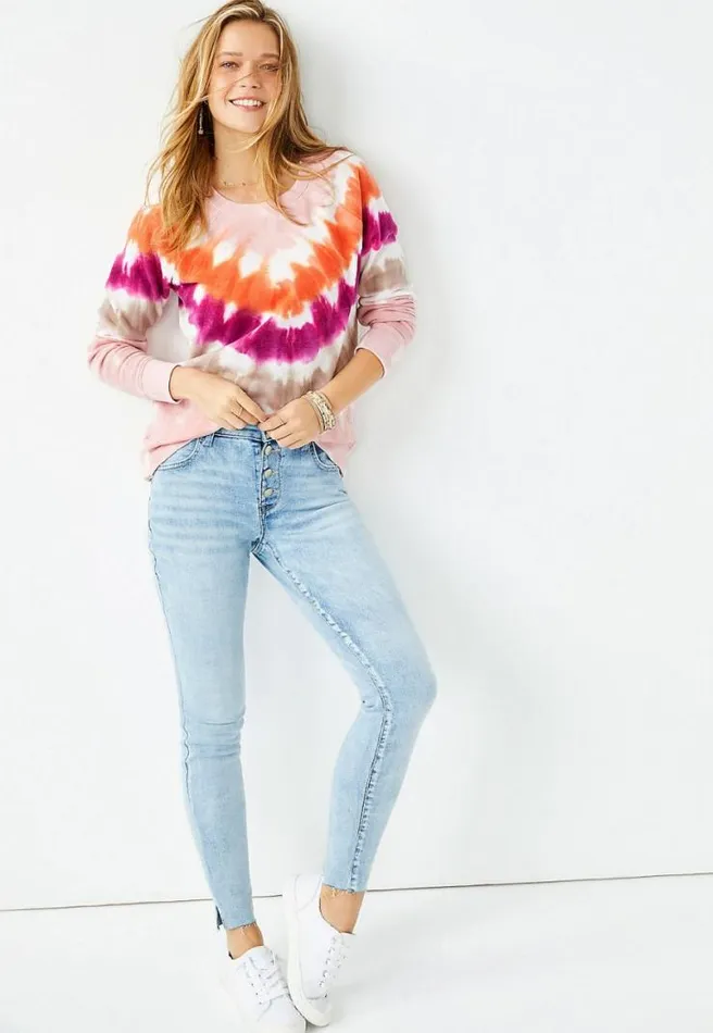 Vintage High Rise Light Button Fly Jegging Women Maurices Jeans