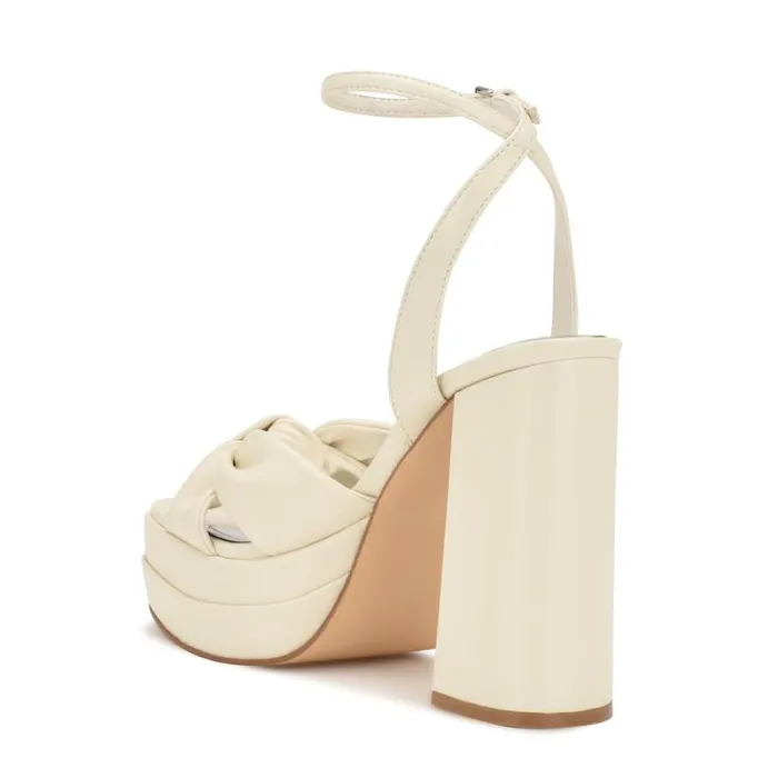 Vivid Platform Sandals Chic Cream Women Nine West Heels