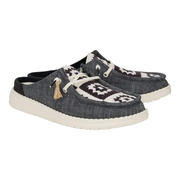 Wendy Slip Cottage Crochet BlackMulti Apparel Mules heydude