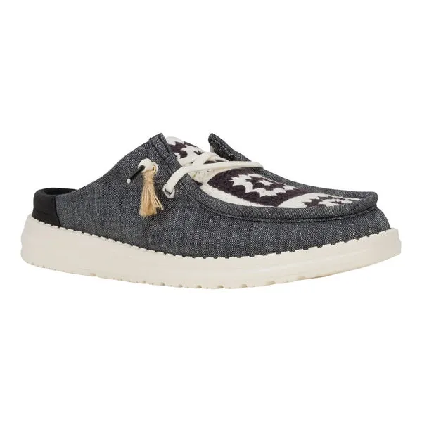 Wendy Slip Cottage Crochet BlackMulti Apparel Mules heydude