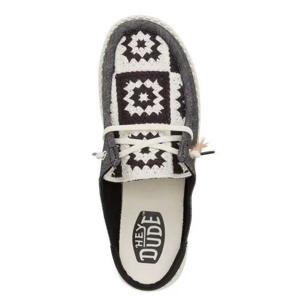 Wendy Slip Cottage Crochet BlackMulti Apparel Mules heydude