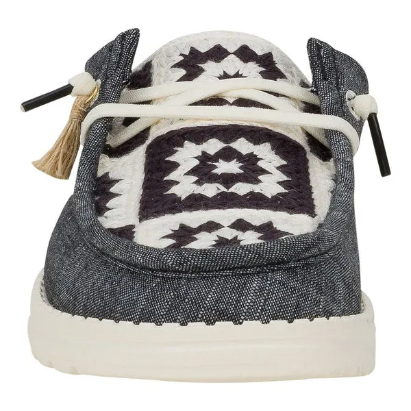 Wendy Slip Cottage Crochet BlackMulti Apparel Mules heydude