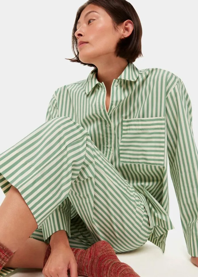 Whistles Cotton Stripe Pyjama Bottom Multicolour Women Gifting