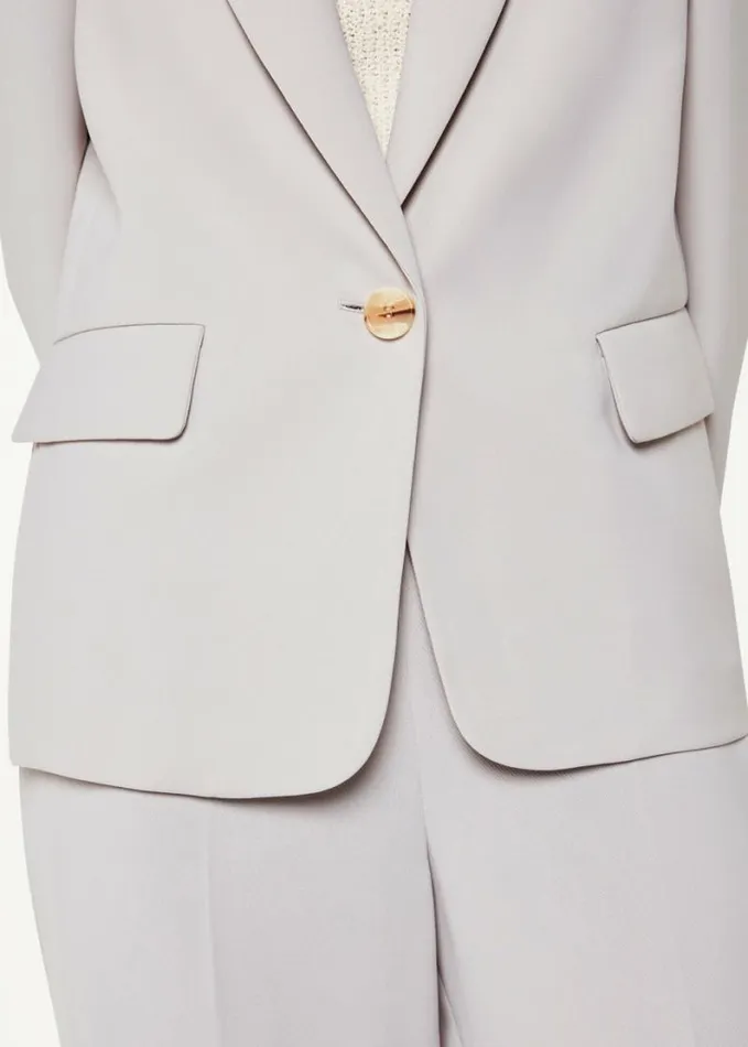Whistles Crepe Boyfriend Blazer Neutral Women Coats and Jackets