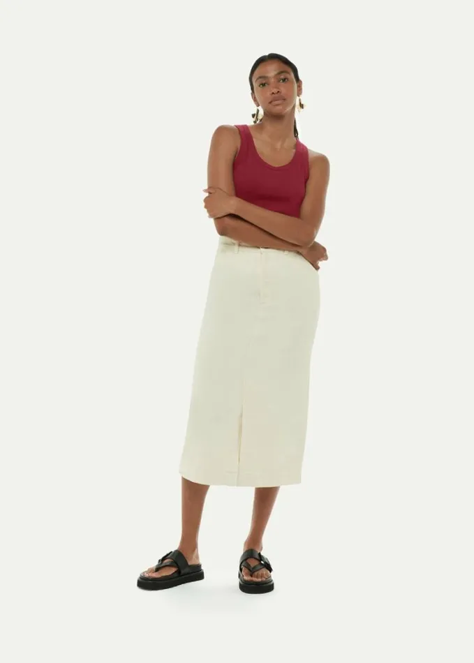 Whistles Crop Rib Vest Burgundy Women Tops