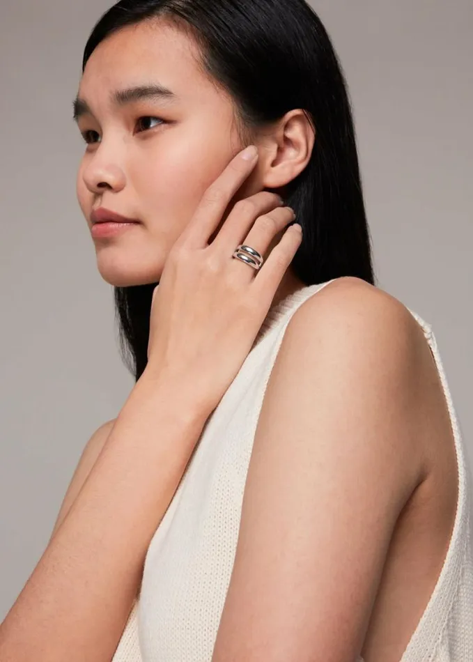Whistles Double Ring Silver Women Jewelry