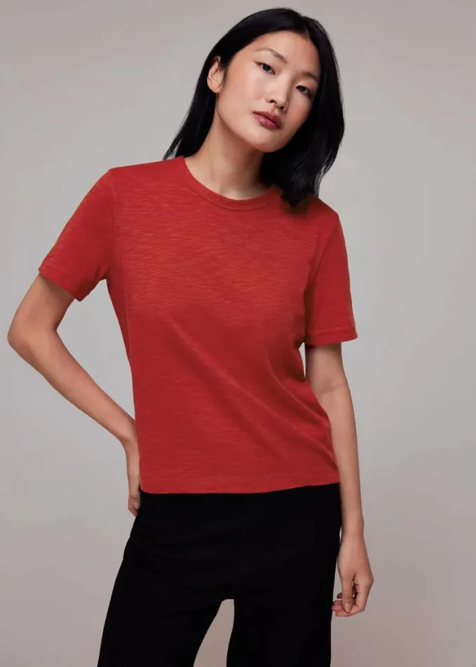 Whistles Emily Ultimate TShirt Red Women Tops