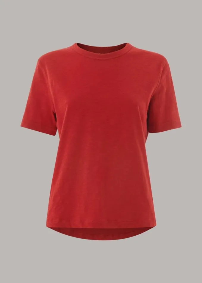 Whistles Emily Ultimate TShirt Red Women Tops
