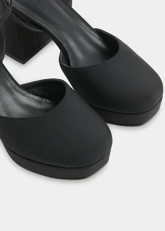 Whistles Estella Satin Platform Shoe Black Women Heels