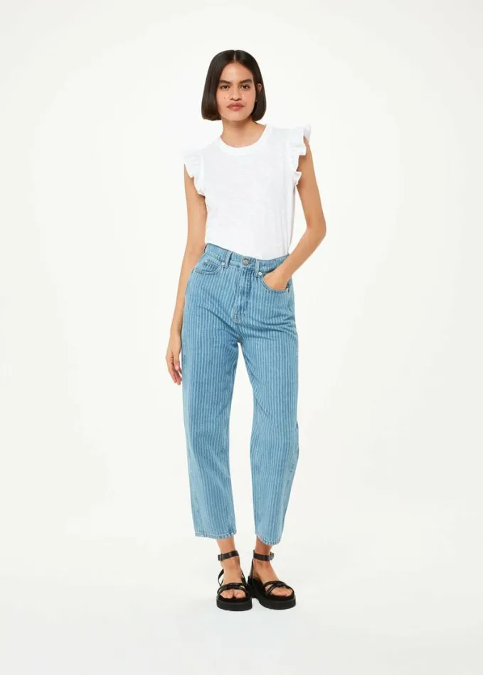 Whistles Frill Cap Sleeve TShirt White Women Tops