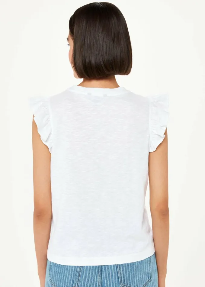 Whistles Frill Cap Sleeve TShirt White Women Tops