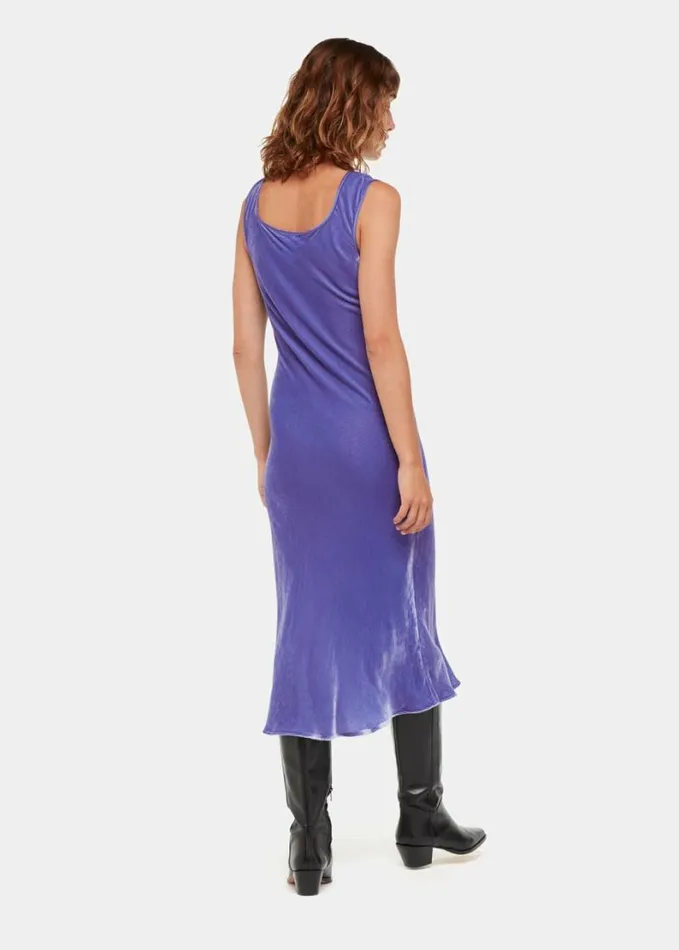 Whistles Hai Velvet Sienna Dress Purple Women Dresses