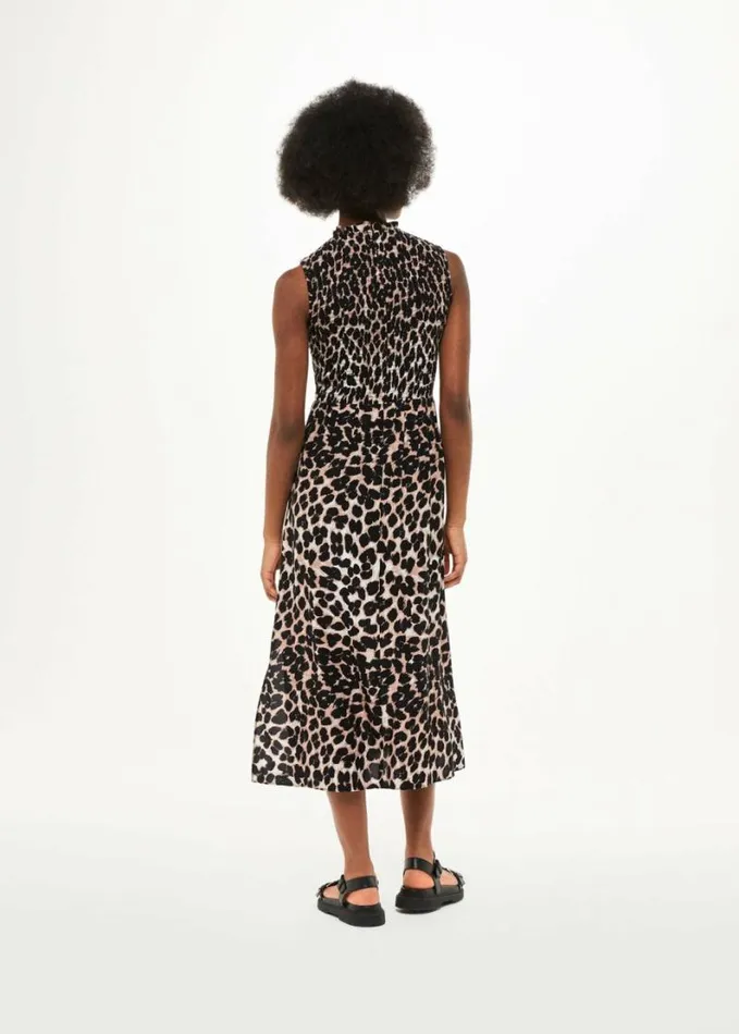 Whistles Heidi Leopard Spot Midi Dress Leopard Print Women Dresses
