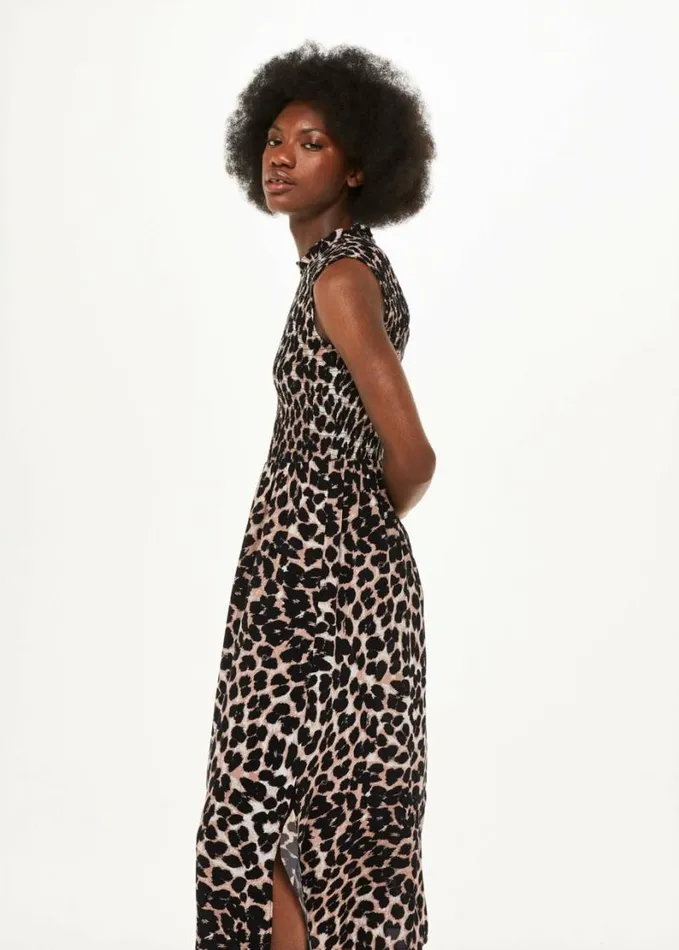 Whistles Heidi Leopard Spot Midi Dress Leopard Print Women Dresses