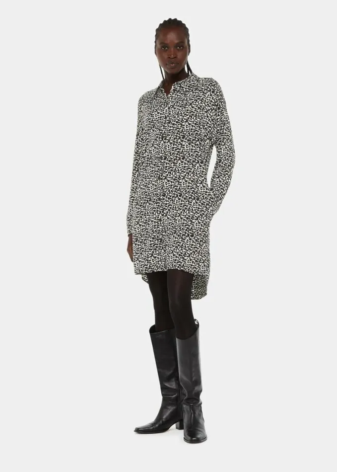 Whistles Helena Fuzzy Squares Dress Blackwhite Women Dresses