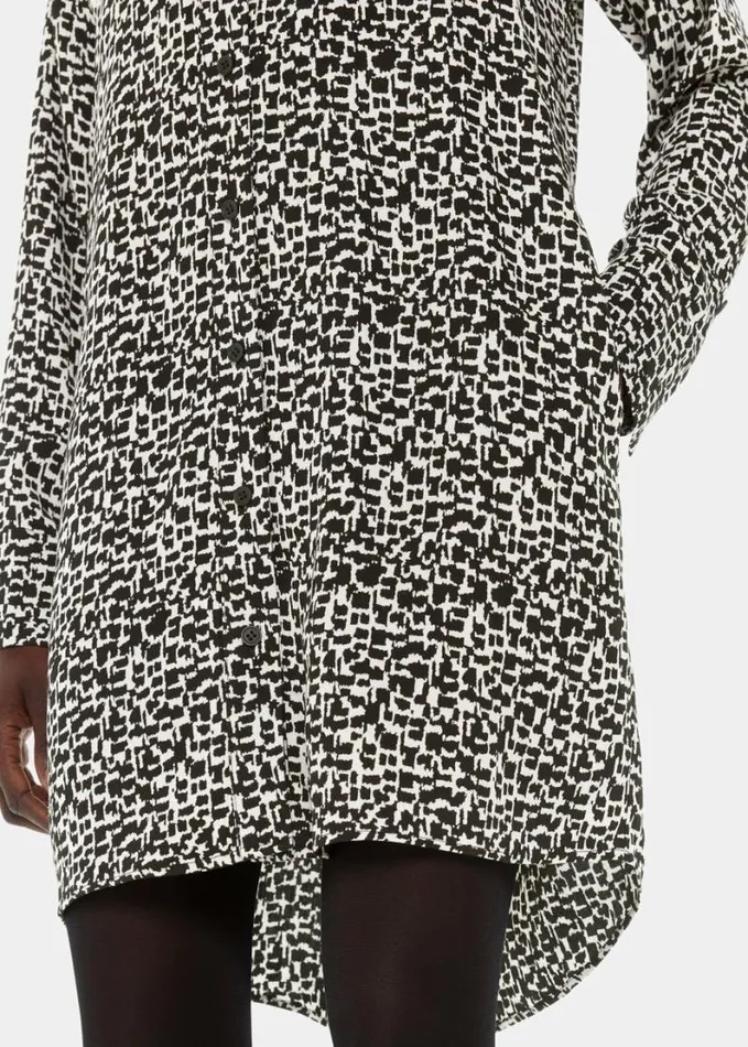 Whistles Helena Fuzzy Squares Dress Blackwhite Women Dresses