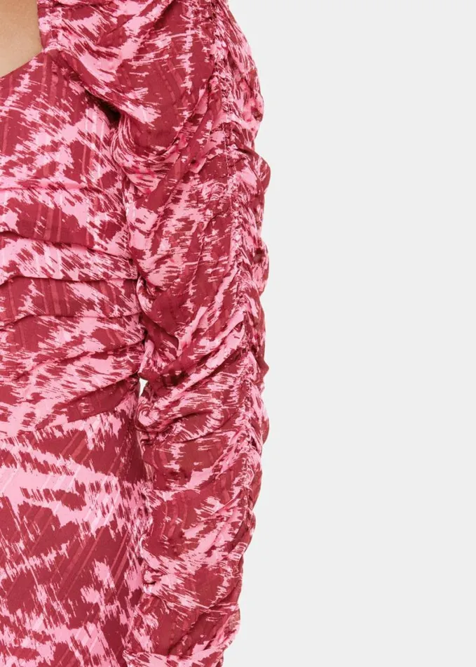 Whistles Jonie Sleek Texture Midi Dress Pinkmulti Women Dresses