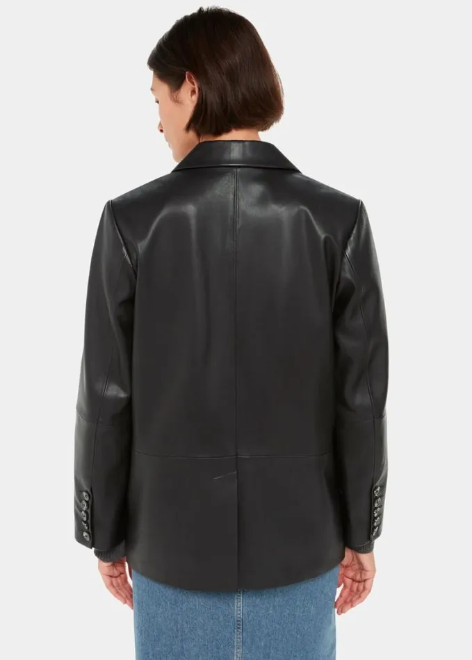 Whistles Keeley Double Breasted Blazer Black Women Coats and Jackets