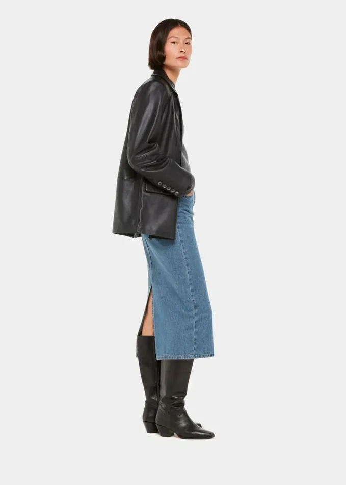 Whistles Keeley Double Breasted Blazer Black Women Coats and Jackets