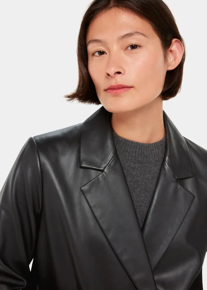 Whistles Keeley Double Breasted Blazer Black Women Coats and Jackets