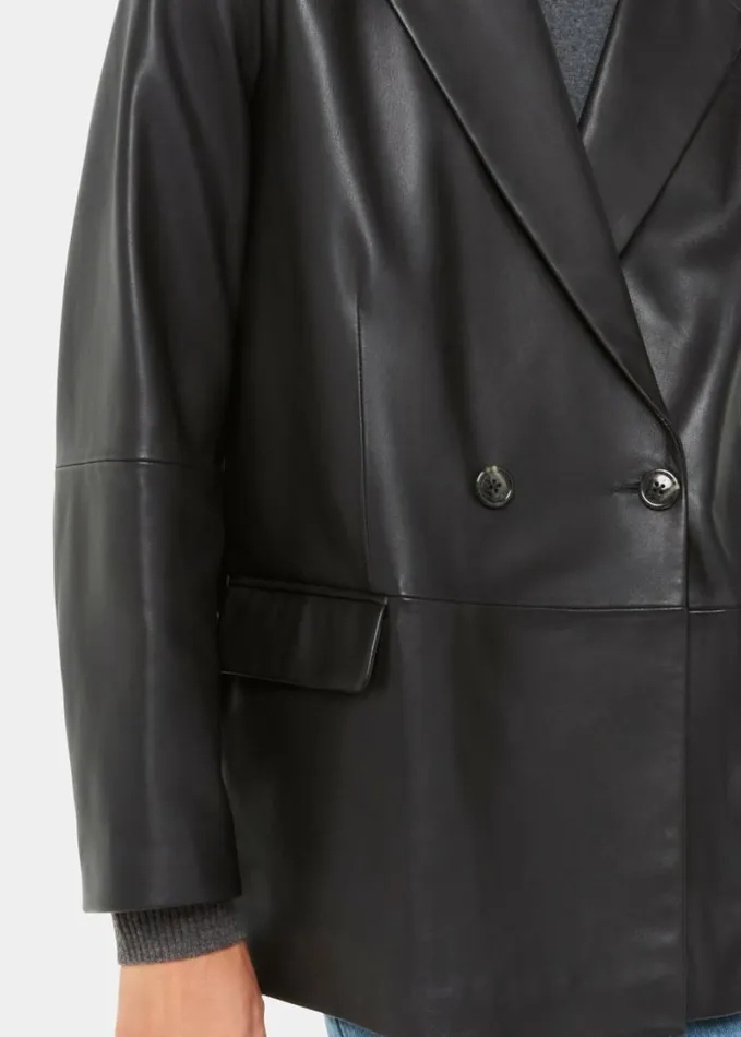 Whistles Keeley Double Breasted Blazer Black Women Coats and Jackets