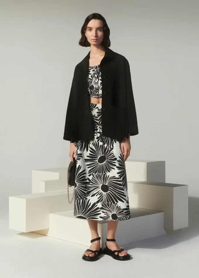 Whistles Lani Tassel Suede Jacket Black Women Coats and Jackets