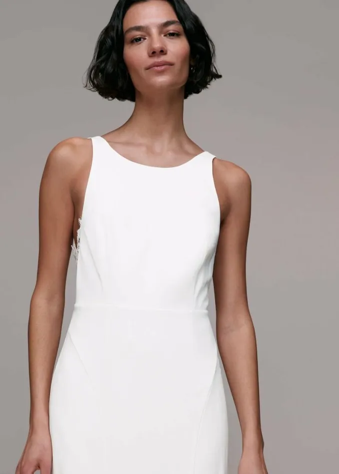 Whistles Lina Lace Insert Wedding Dress Ivory Women Dresses