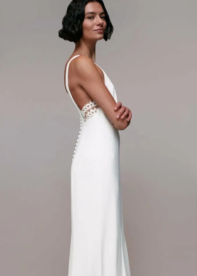 Whistles Lina Lace Insert Wedding Dress Ivory Women Dresses