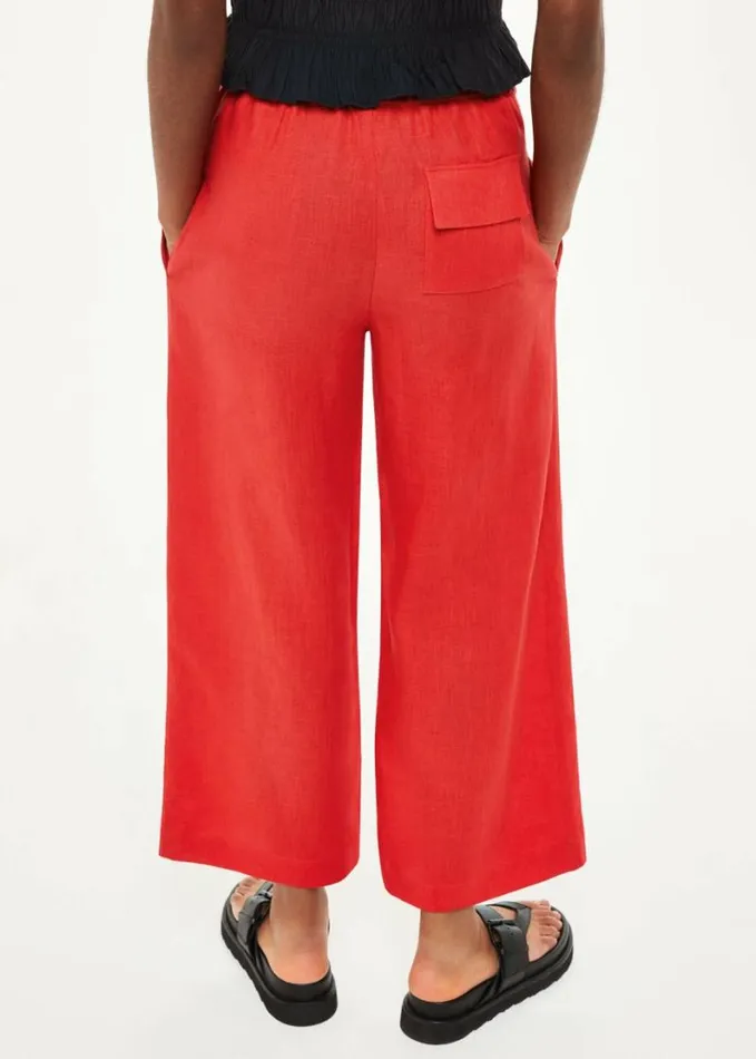 Whistles Linen Pocket Trouser Red Women Pants
