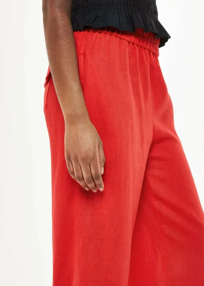 Whistles Linen Pocket Trouser Red Women Pants