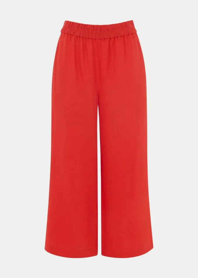 Whistles Linen Pocket Trouser Red Women Pants