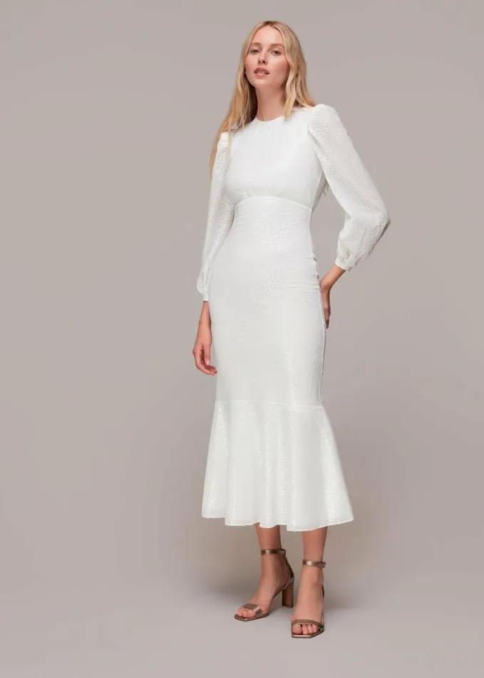 Whistles Loretta Sequin Wedding Dress Ivorymulti Women Dresses