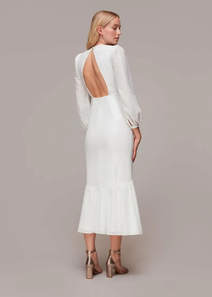 Whistles Loretta Sequin Wedding Dress Ivorymulti Women Dresses