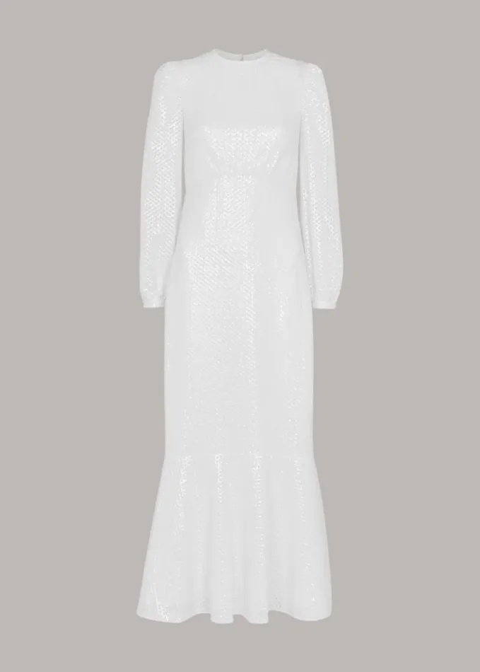 Whistles Loretta Sequin Wedding Dress Ivorymulti Women Dresses