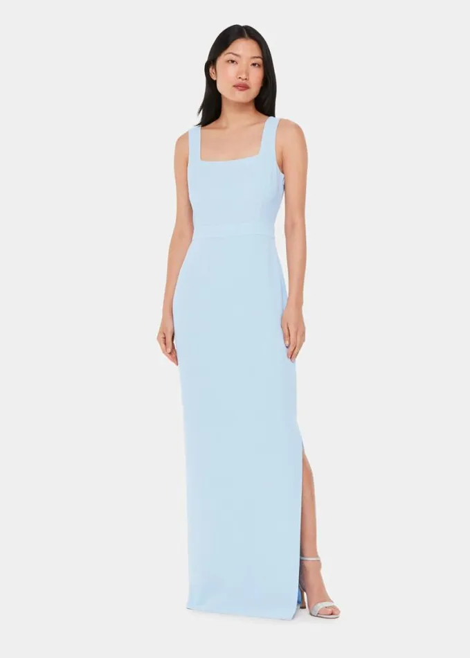 Whistles Mila Square Neck Maxi Dress Pale Blue Women Dresses