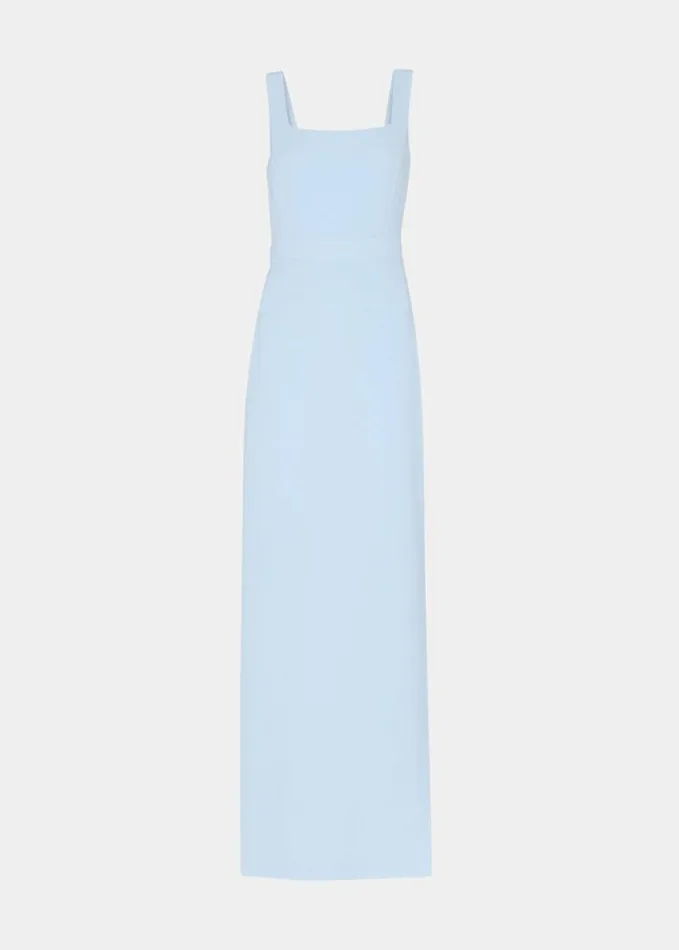 Whistles Mila Square Neck Maxi Dress Pale Blue Women Dresses
