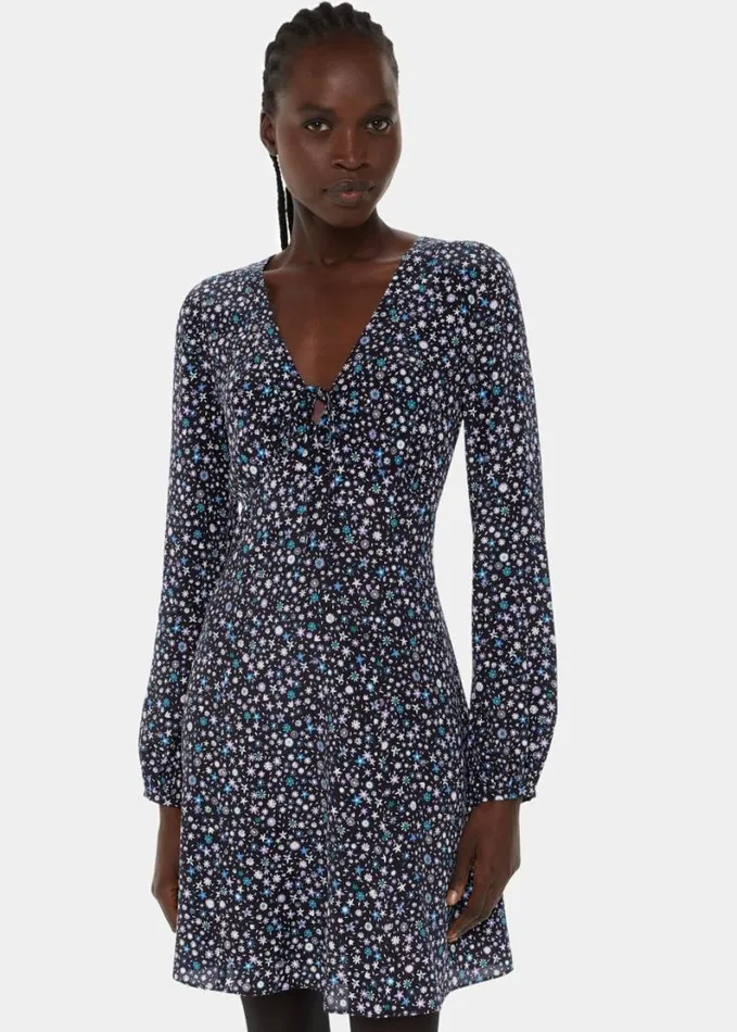 Whistles Painted Garden Dress Blackmulti Women Dresses