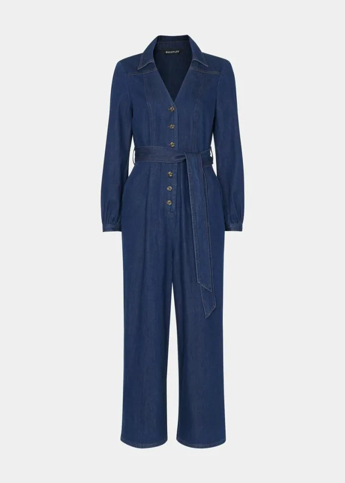 Whistles Petite Joni Denim Belted Jumpsuit Denim Women Petite Dresses and Jumpsuits Whistles Petite Joni Denim Belted Jumpsuit Denim Women Petite Dresses and Jumpsuits