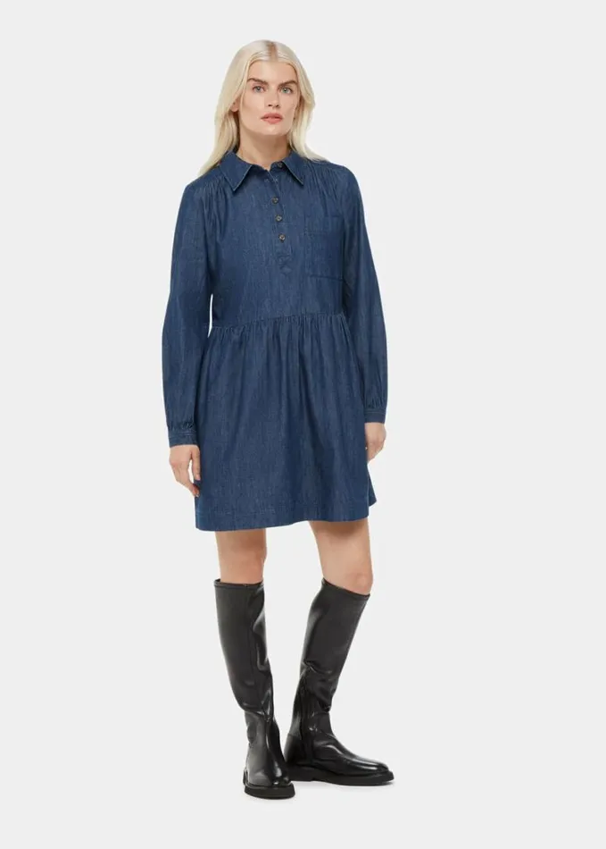 Whistles Petite Winnie Chambray Denim Dress Dark Denim Women Petite Dresses and Jumpsuits Whistles Petite Winnie Chambray Denim Dress Dark Denim Women Petite Dresses and Jumpsuits