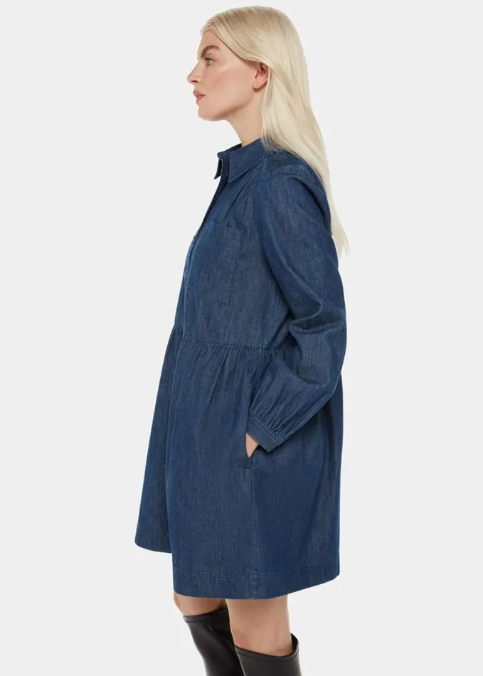 Whistles Petite Winnie Chambray Denim Dress Dark Denim Women Petite Dresses and Jumpsuits Whistles Petite Winnie Chambray Denim Dress Dark Denim Women Petite Dresses and Jumpsuits