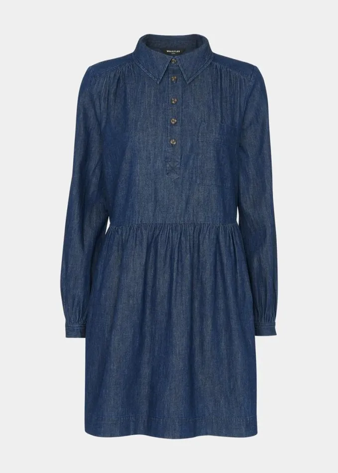 Whistles Petite Winnie Chambray Denim Dress Dark Denim Women Petite Dresses and Jumpsuits Whistles Petite Winnie Chambray Denim Dress Dark Denim Women Petite Dresses and Jumpsuits