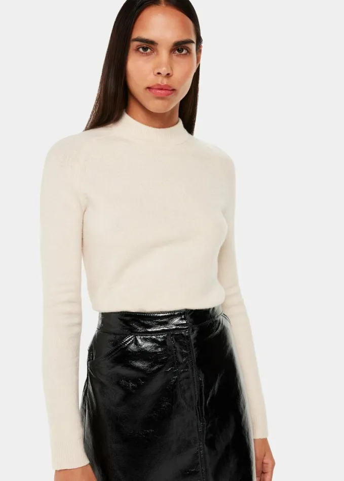 Whistles Rachel Patent Leather Skirt Black Women Skirts