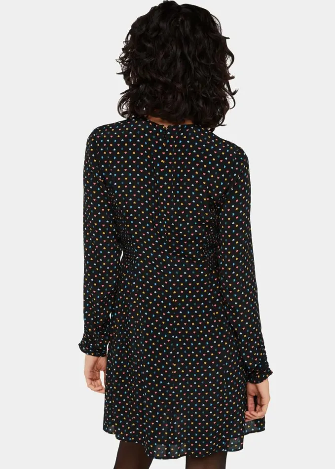 Whistles Scattered Hearts Flippy Dress Blackmulti Women Dresses