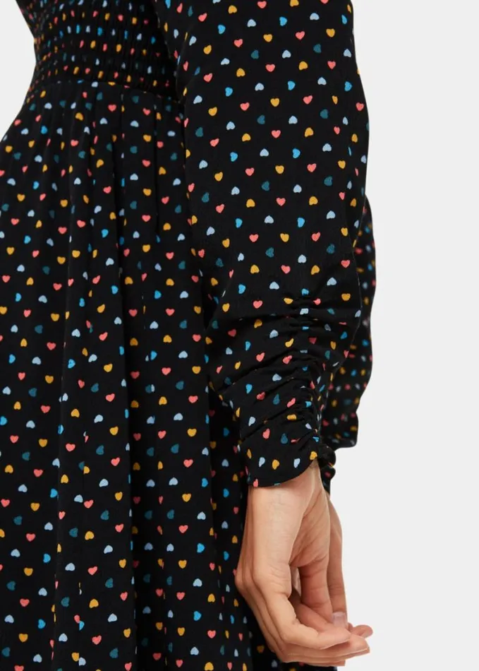 Whistles Scattered Hearts Flippy Dress Blackmulti Women Dresses
