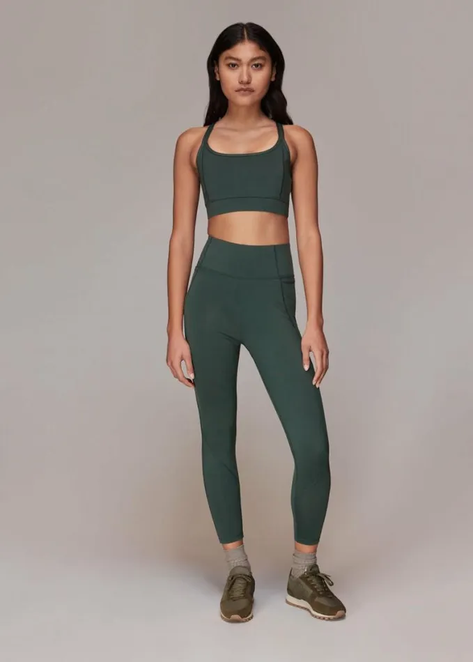 Whistles Sport Seamed Legging Khaki Women Pants