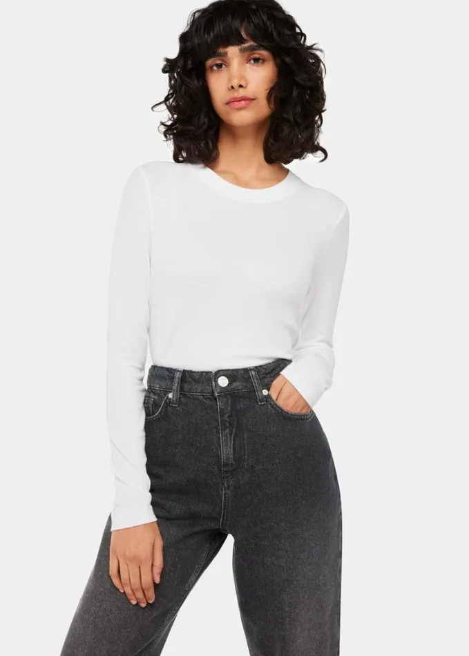 Whistles Straight Leg Full Length Jean Washed Black Women Jeans